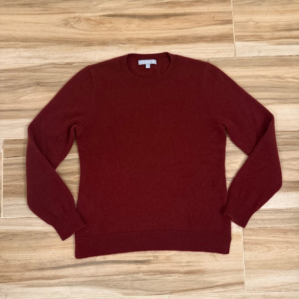 Antonio‎ Melani Burgundy 100% Cashmere Crewneck Sweater Womens Large Red Wine